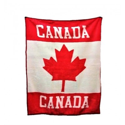 Couverture Jeté en micro velours drapeau du Canada